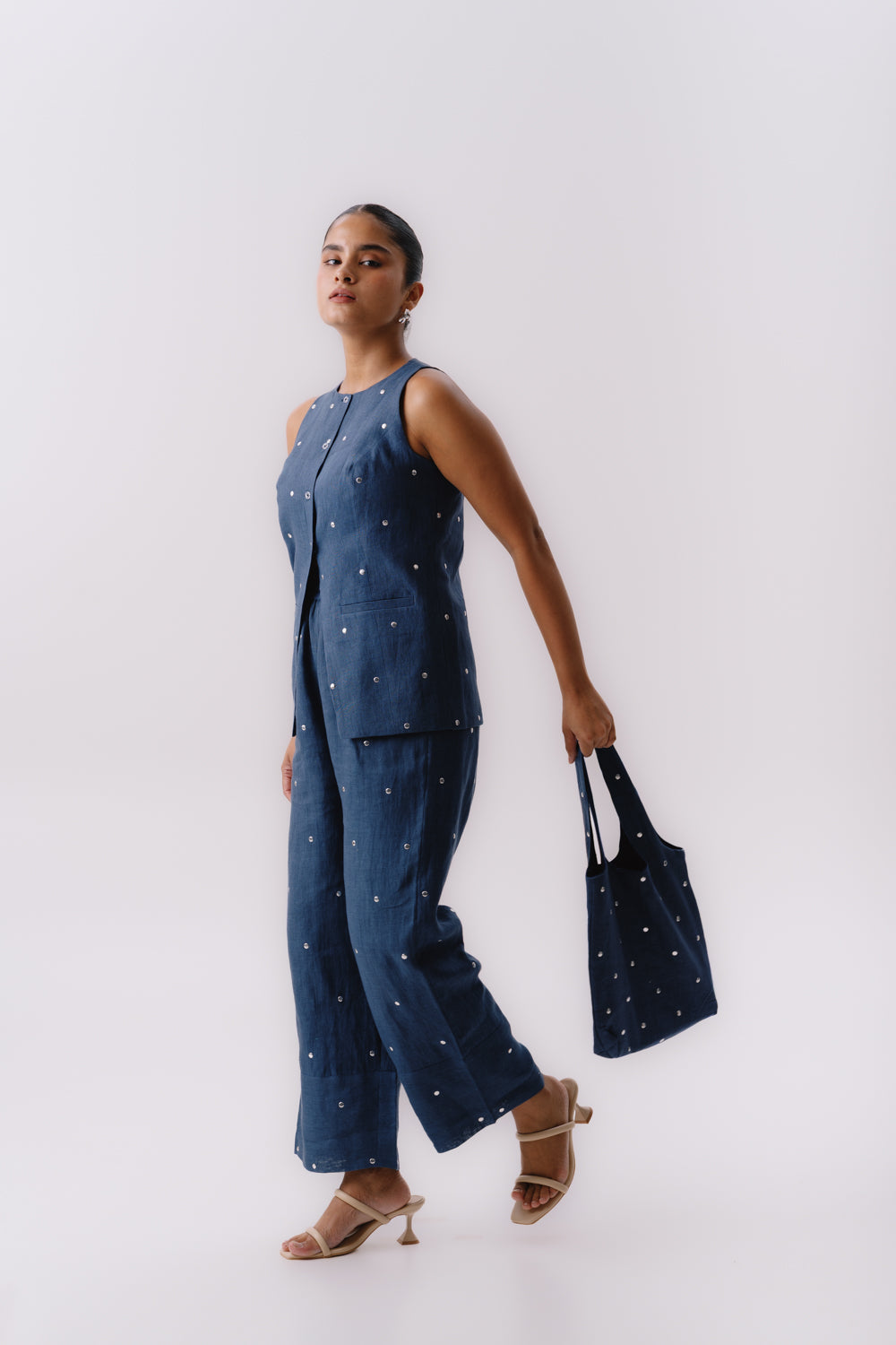 Blue linen co-ord set