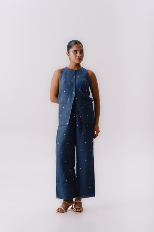 Blue linen co-ord set