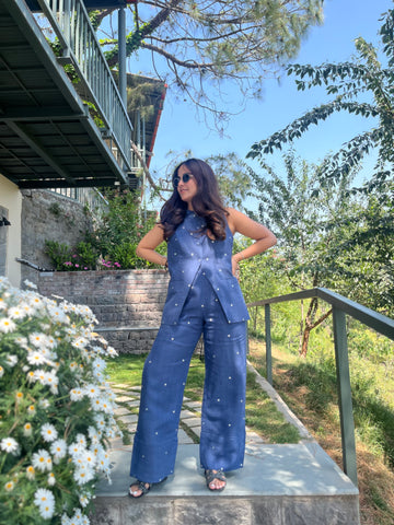 Blue linen co-ord set