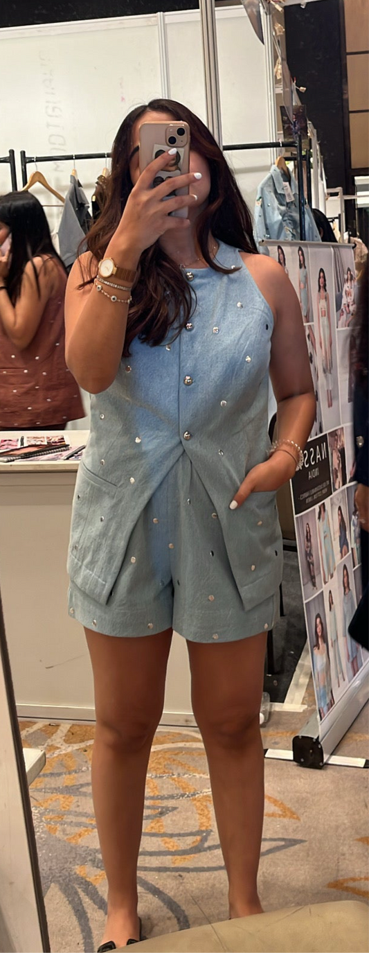 Incut denim set