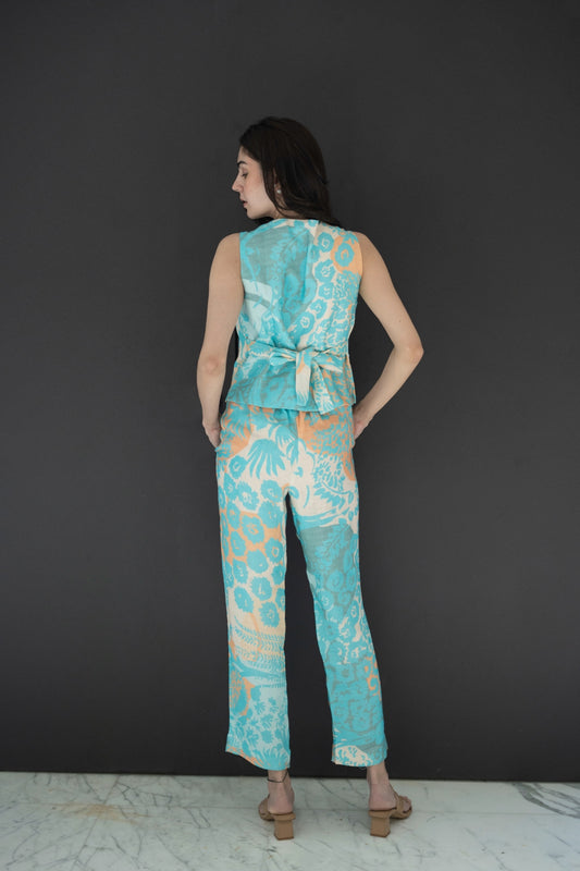 AQUA VEST CO-ORD SET
