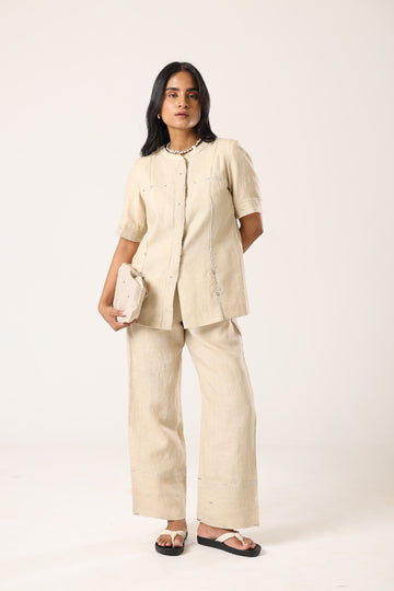 Beige front cut co-ord set