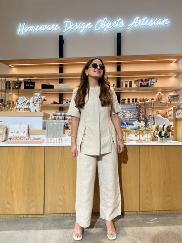 Beige front cut co-ord set