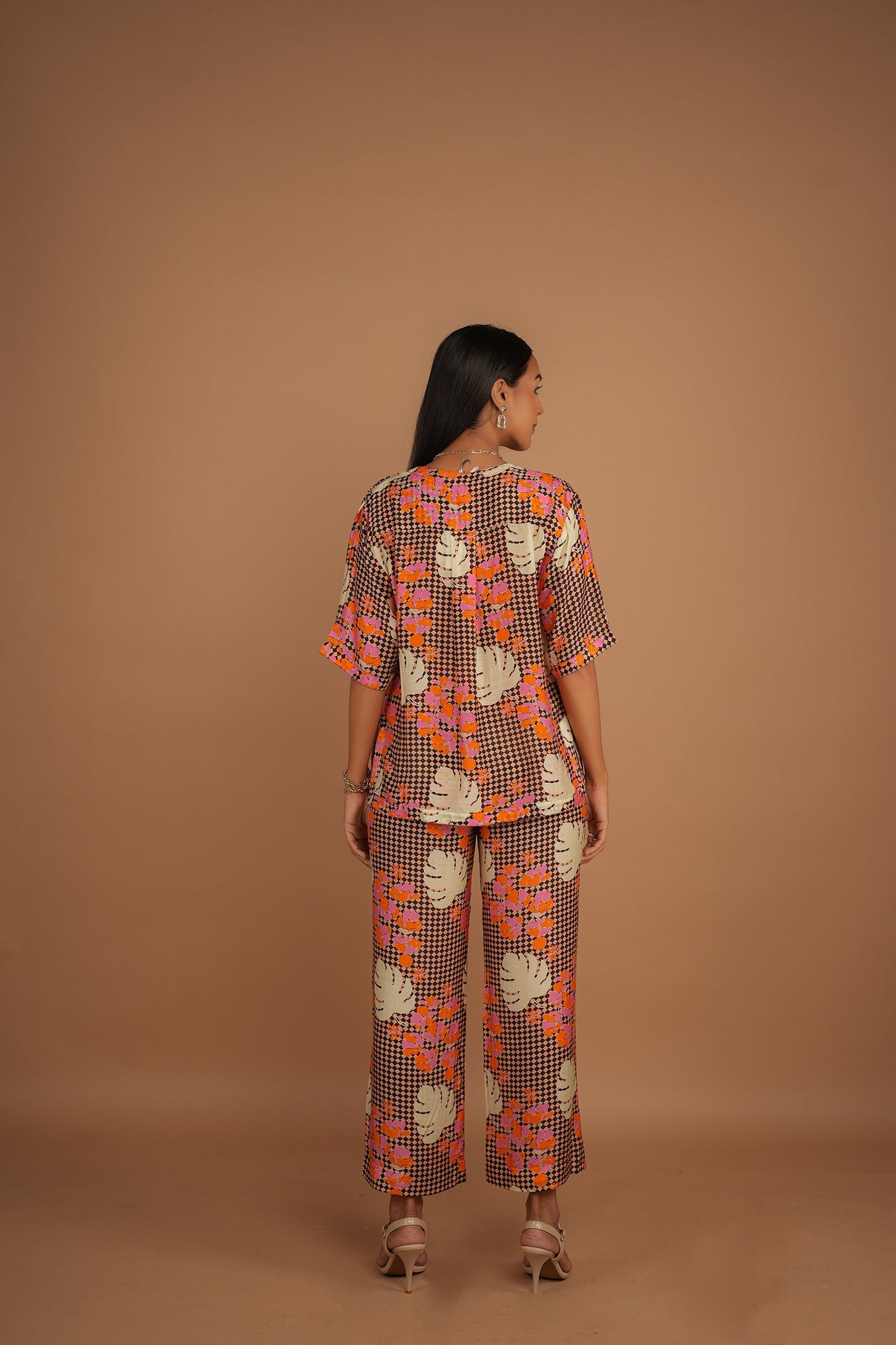 SERENE CHECKER PRINT SILK CO-ORD SET