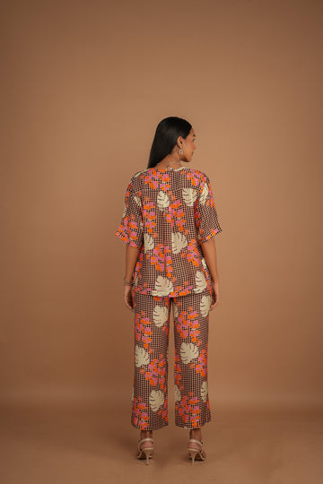 SERENE CHECKER PRINT SILK CO-ORD SET