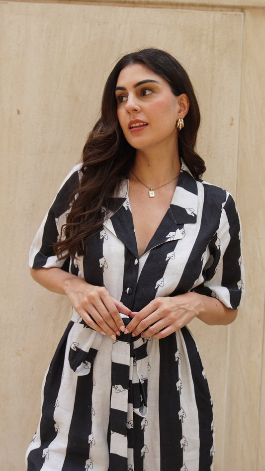 BLACK STRIPE JUMPSUIT